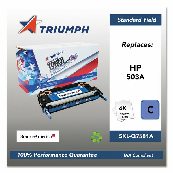 Triumph Remanufactured Q7581A 503A Toner, 6,000 Page-Yield, Cyan 751000NSH0303 SKL-Q7581A
